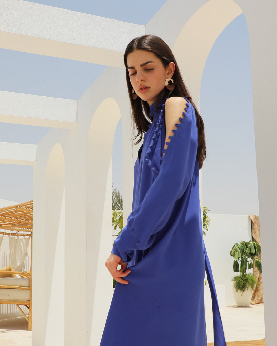Elegant Cobalt Kaftan Dress