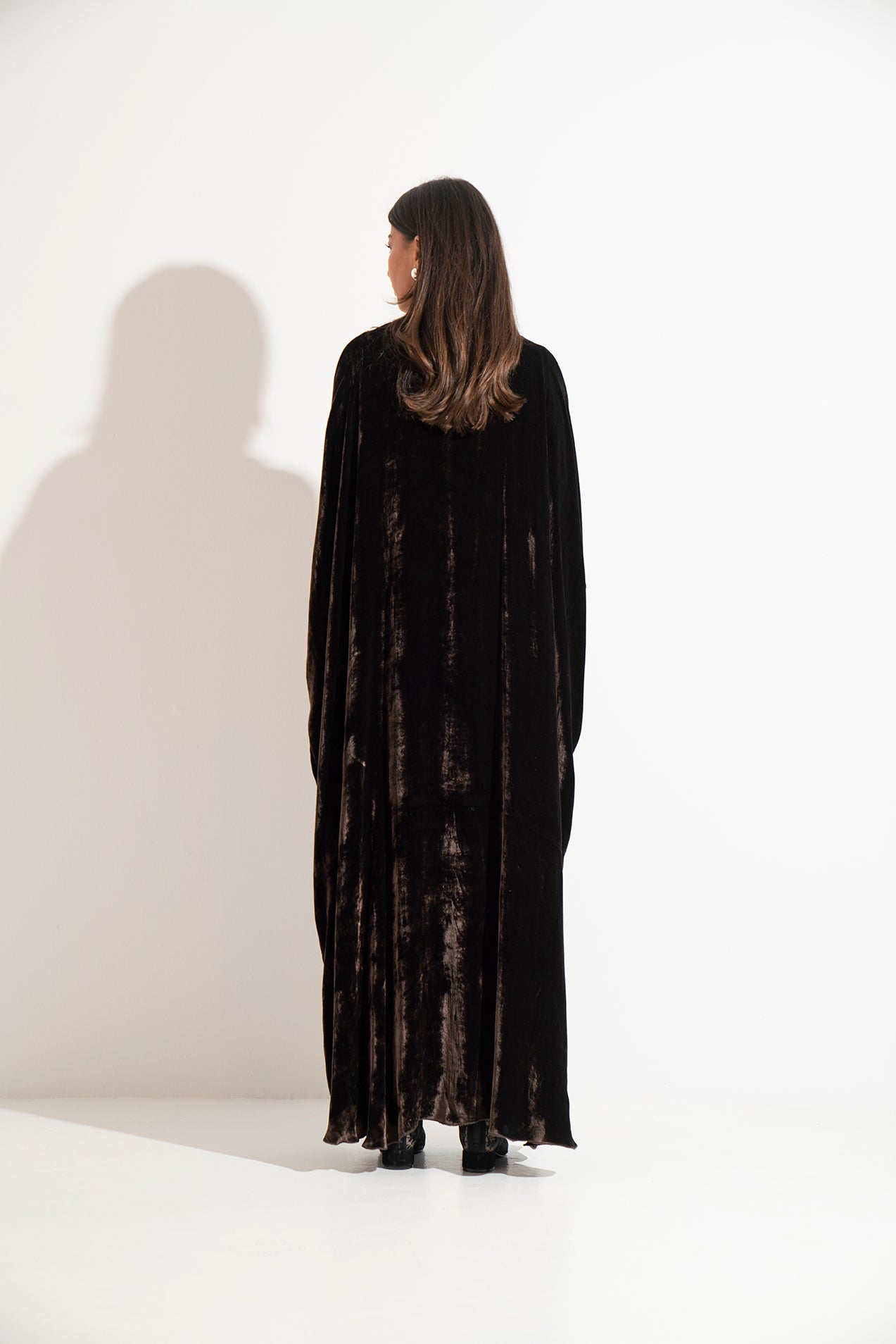 Rich Brown Velvet Abaya A6