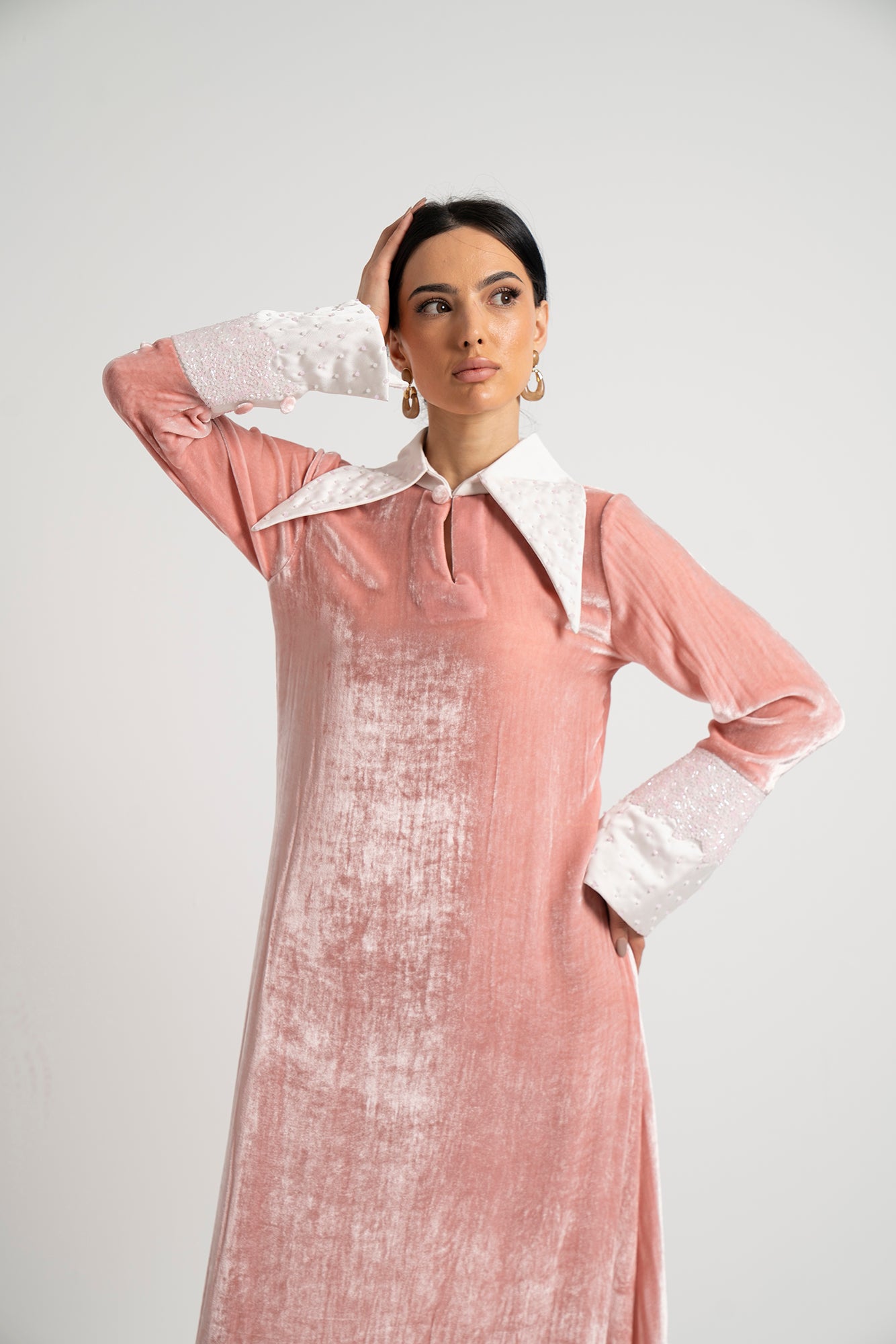 Dusty Pink Velvet Dress