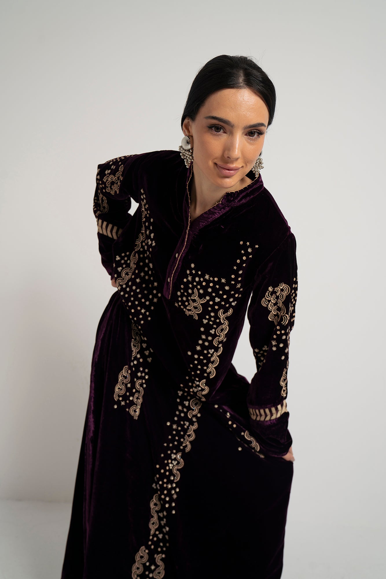 Amethyst Starburst Embroidered Dress