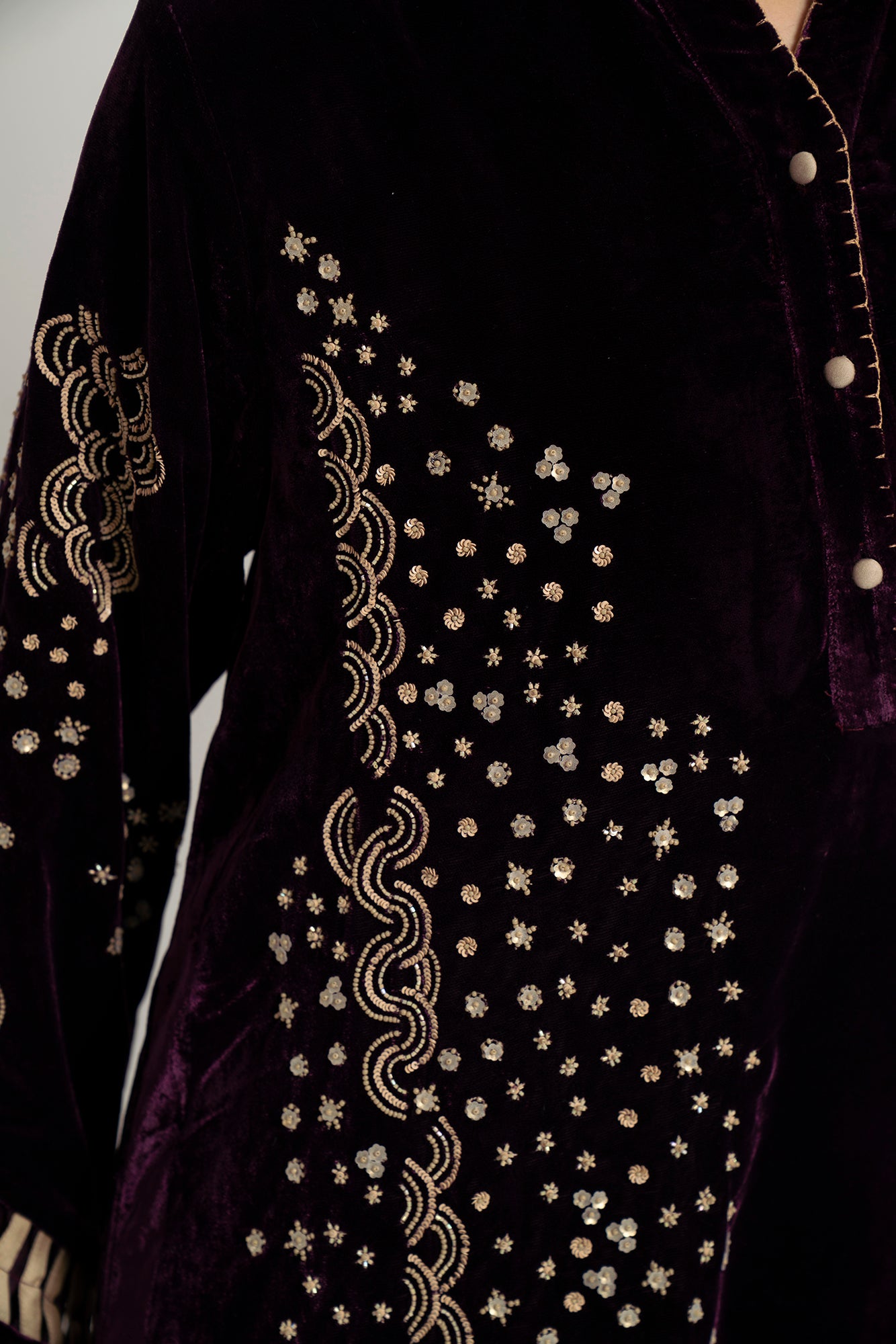 Amethyst Starburst Embroidered Dress