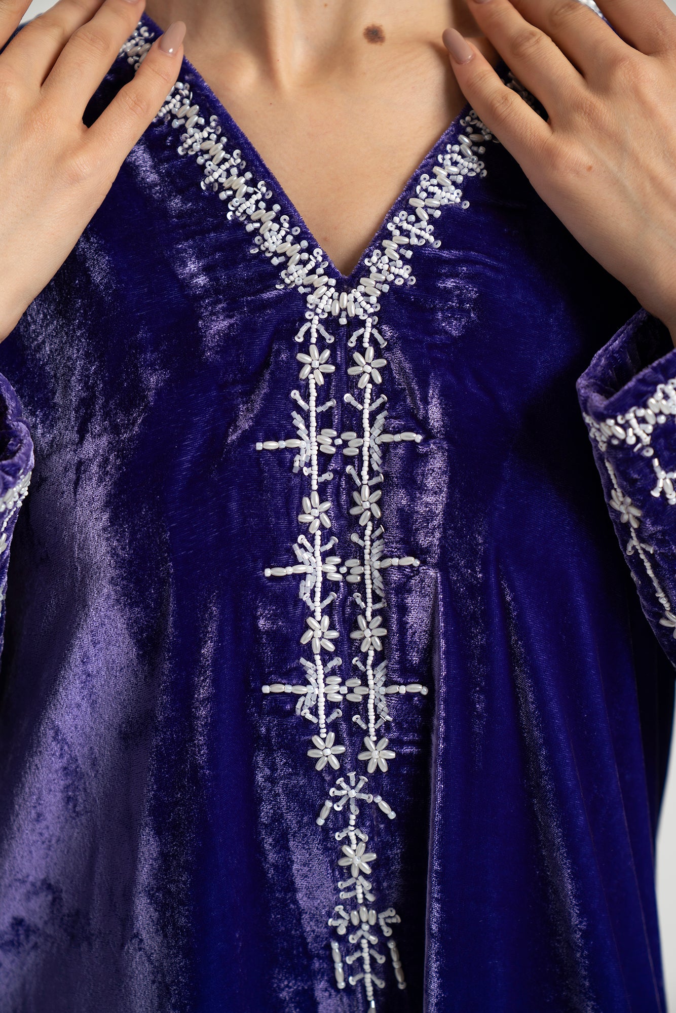 Regal Sapphire Embroidered Dress