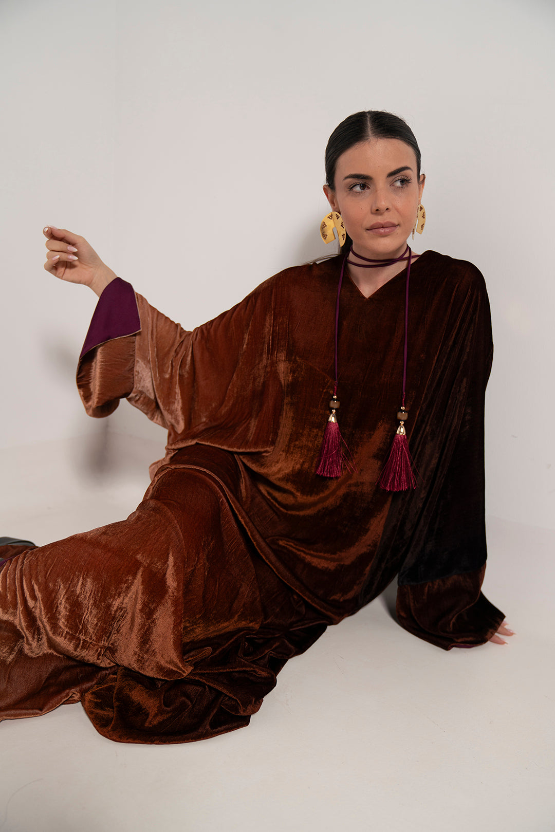 Amber Ombre Velvet Dress