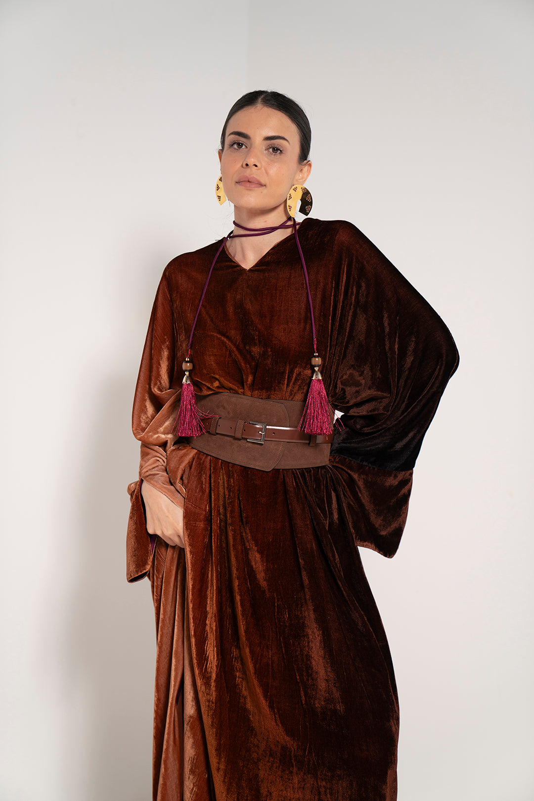 Amber Ombre Velvet Dress