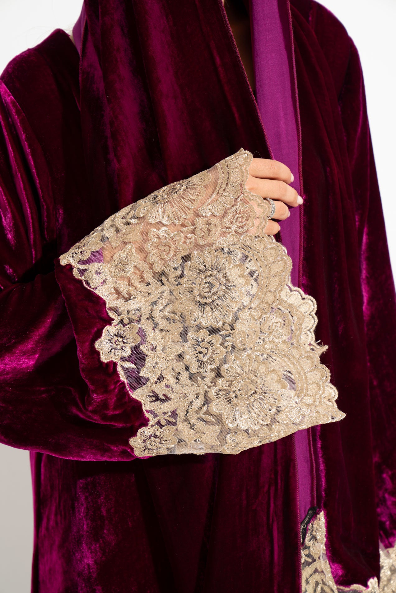 Fuchsia pink velvet dress A19