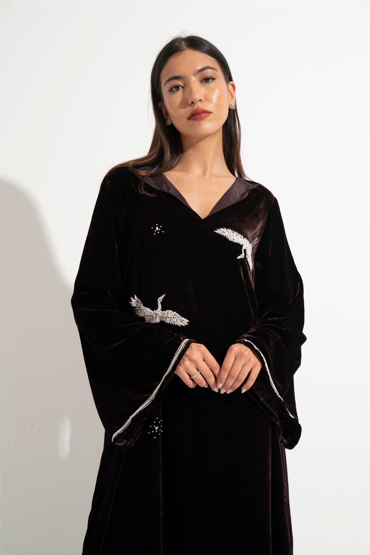 Brown Velvet Dress A18