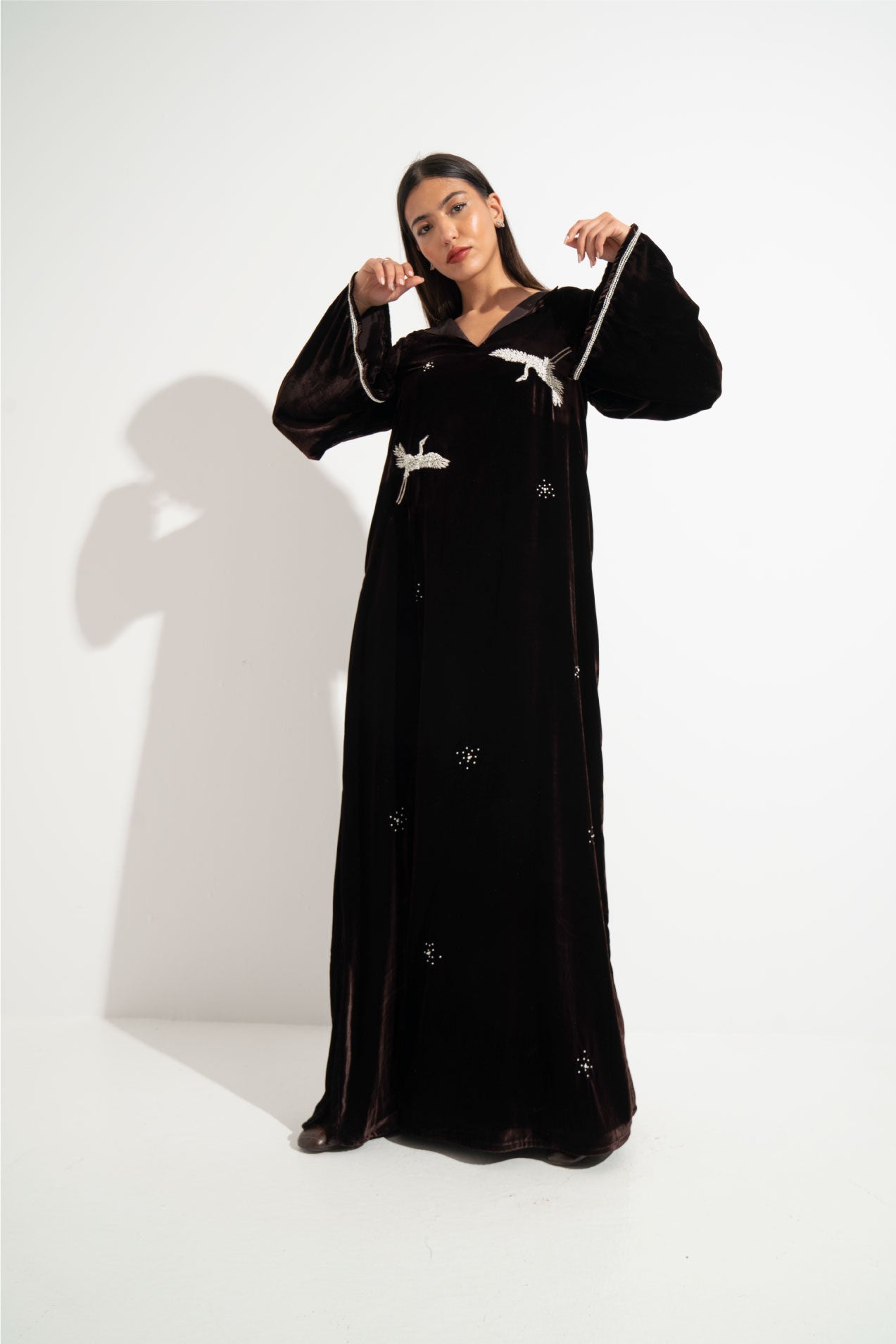 Brown Velvet Dress A18