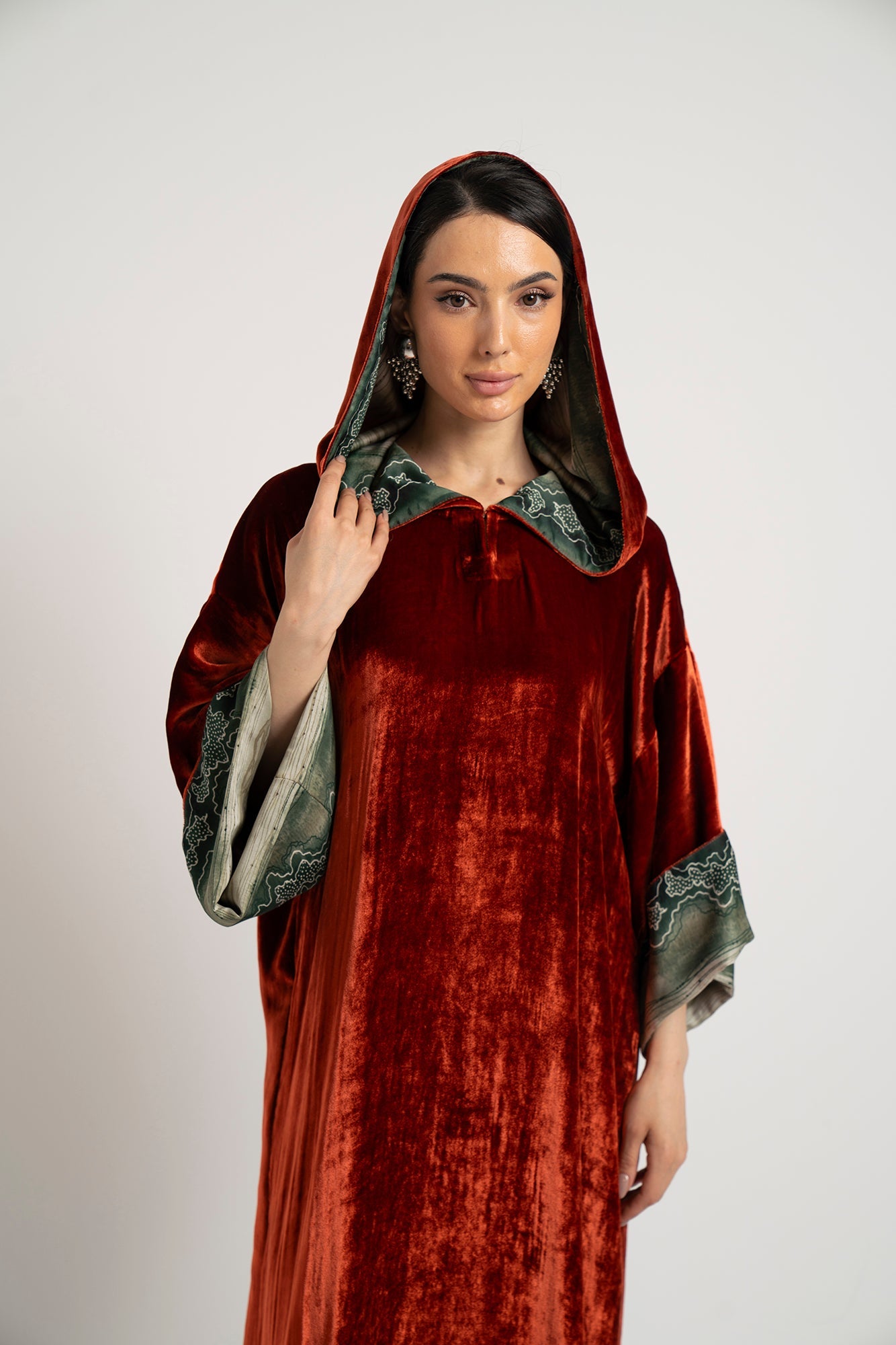 Ember Velvet Hooded Dress