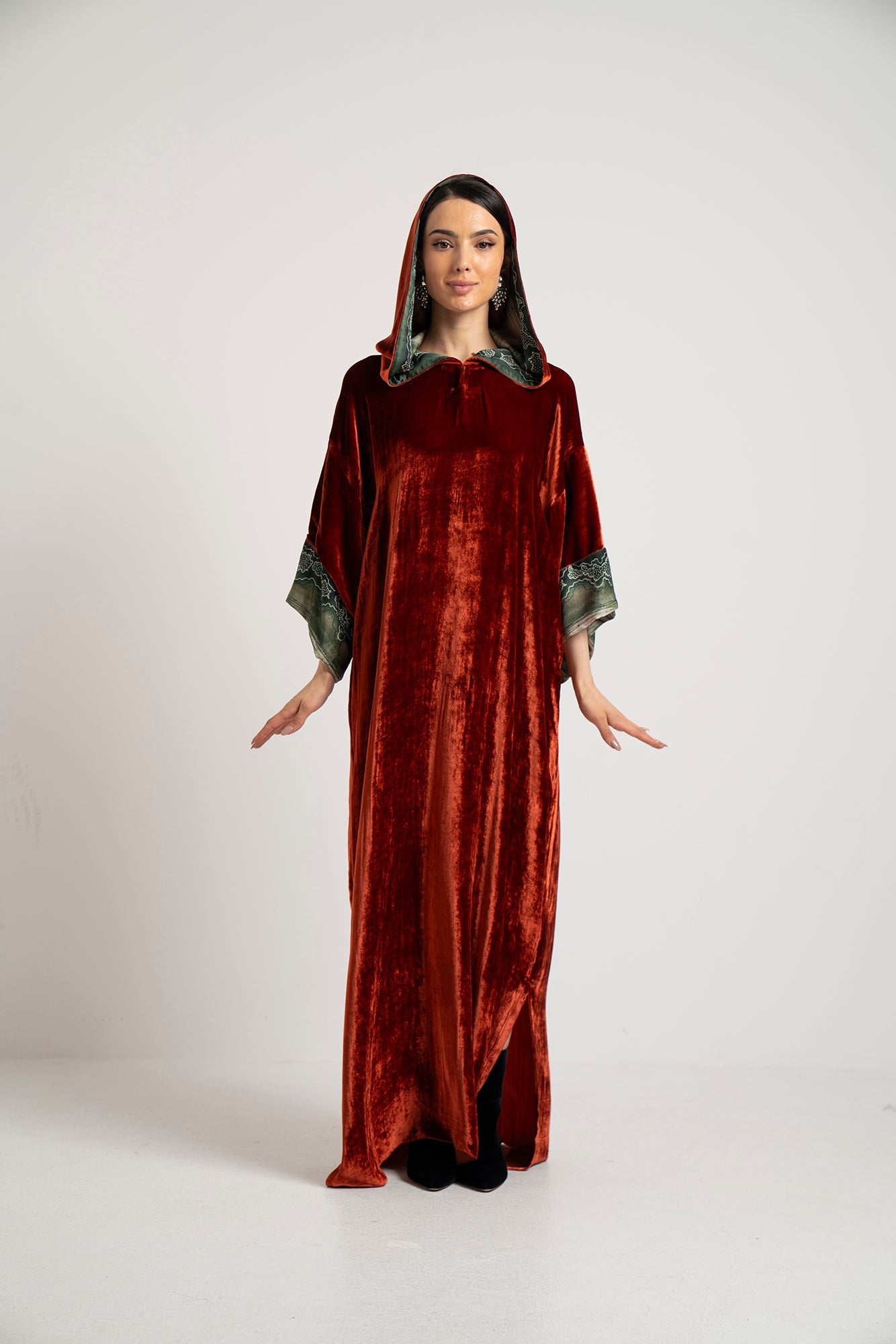 Ember Velvet Hooded Dress