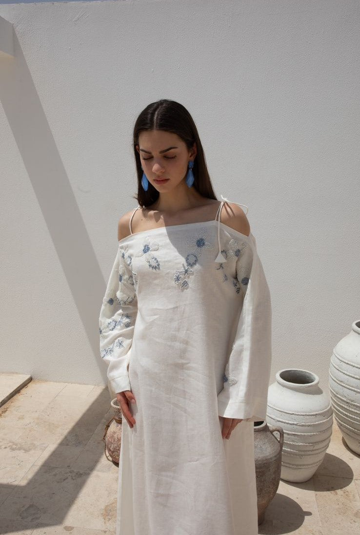 Floral Dream Linen Maxi Dress