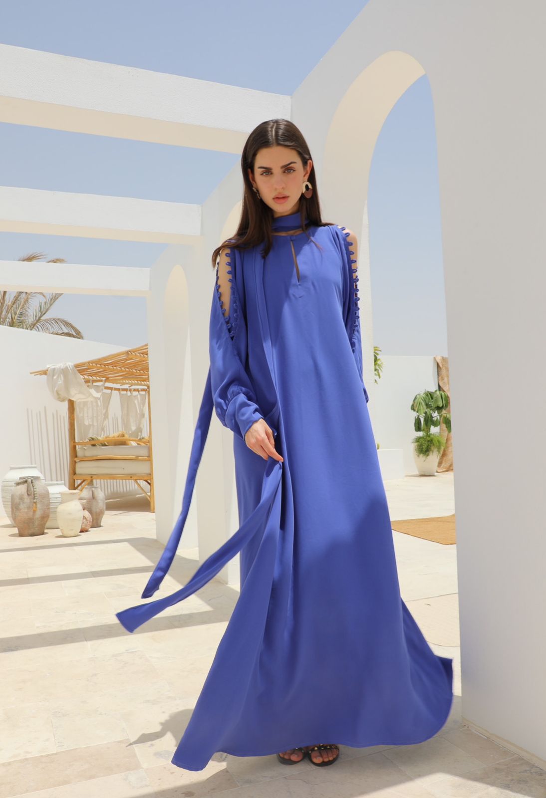 Elegant Cobalt Kaftan Dress