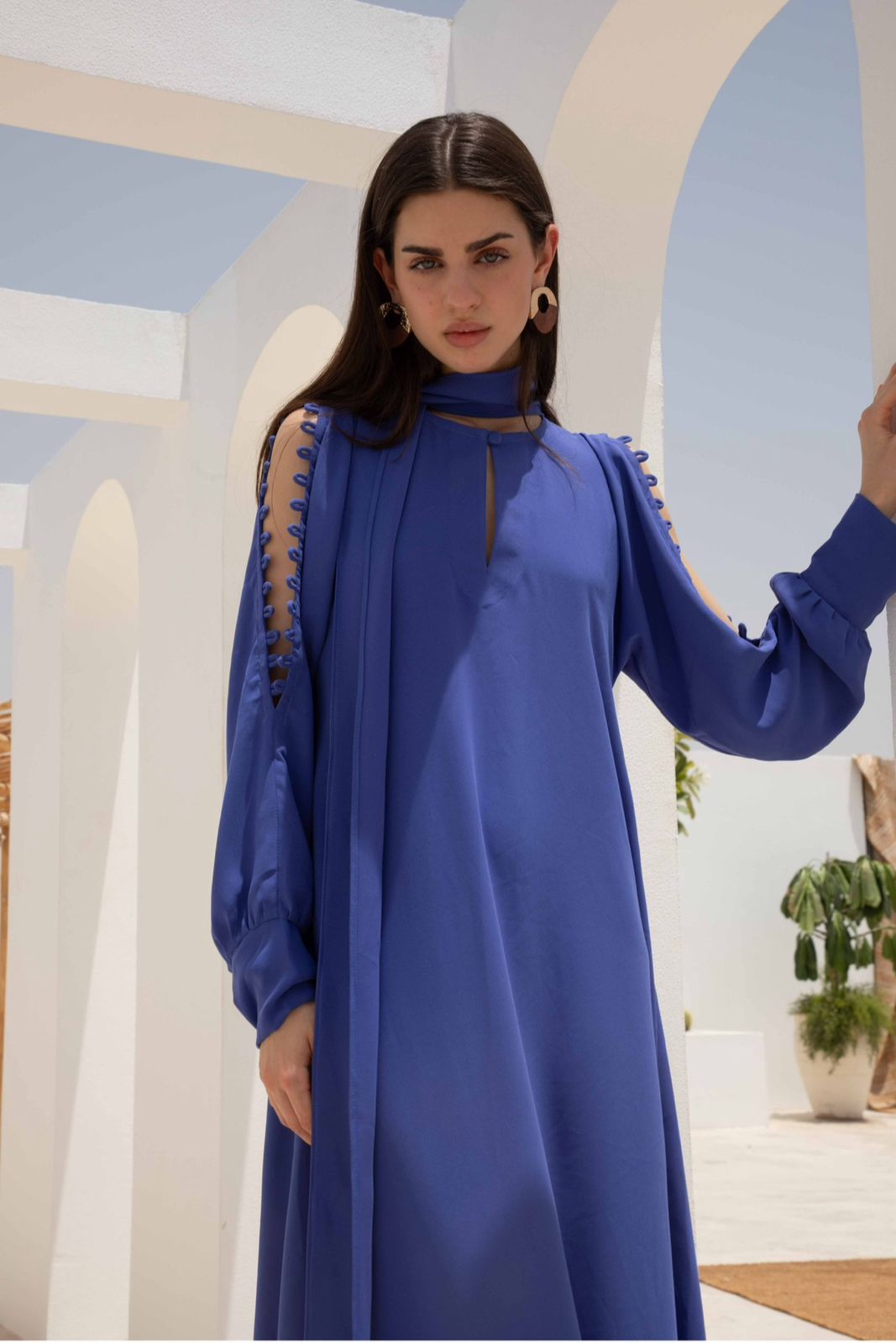 Elegant Cobalt Kaftan Dress