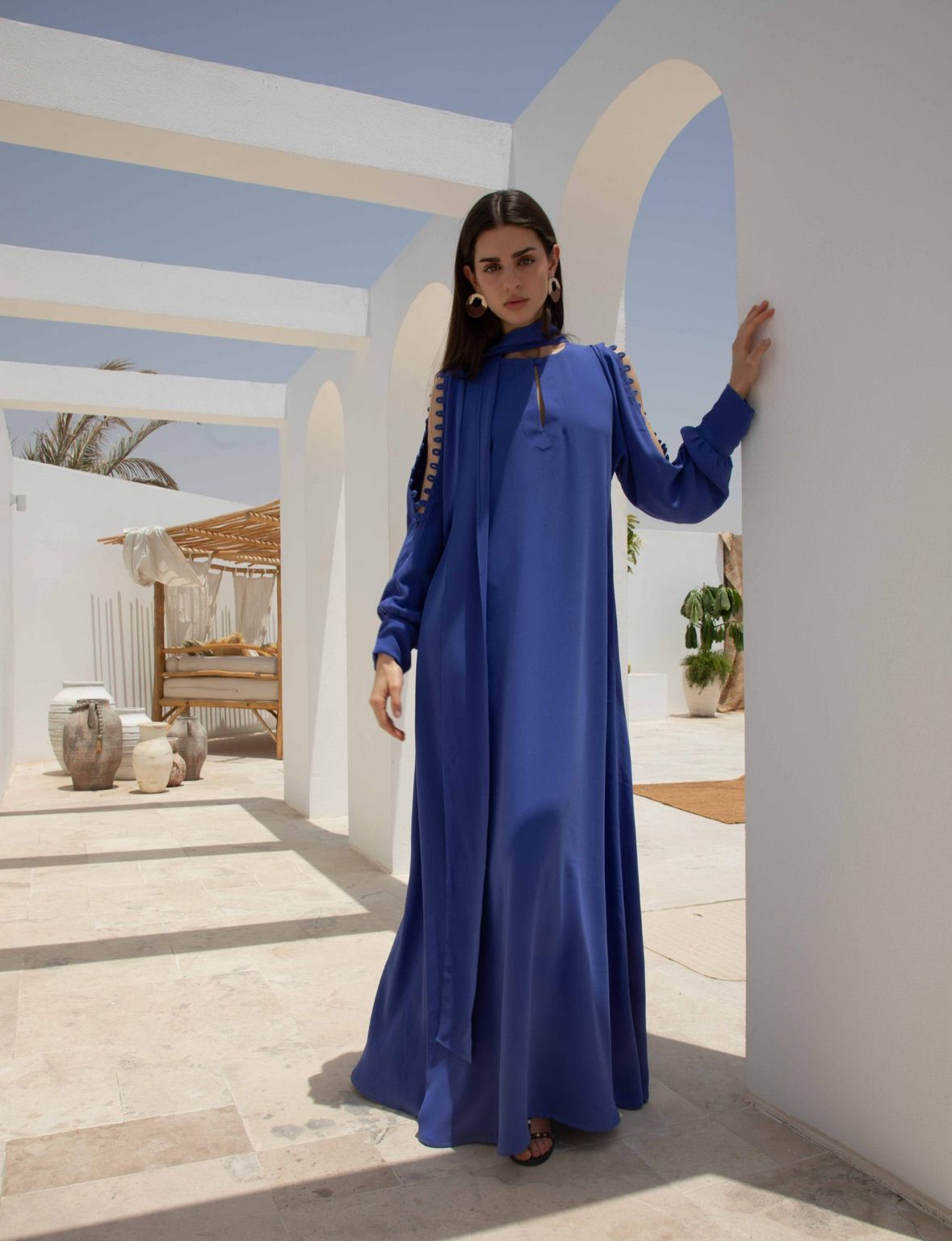 Elegant Cobalt Kaftan Dress