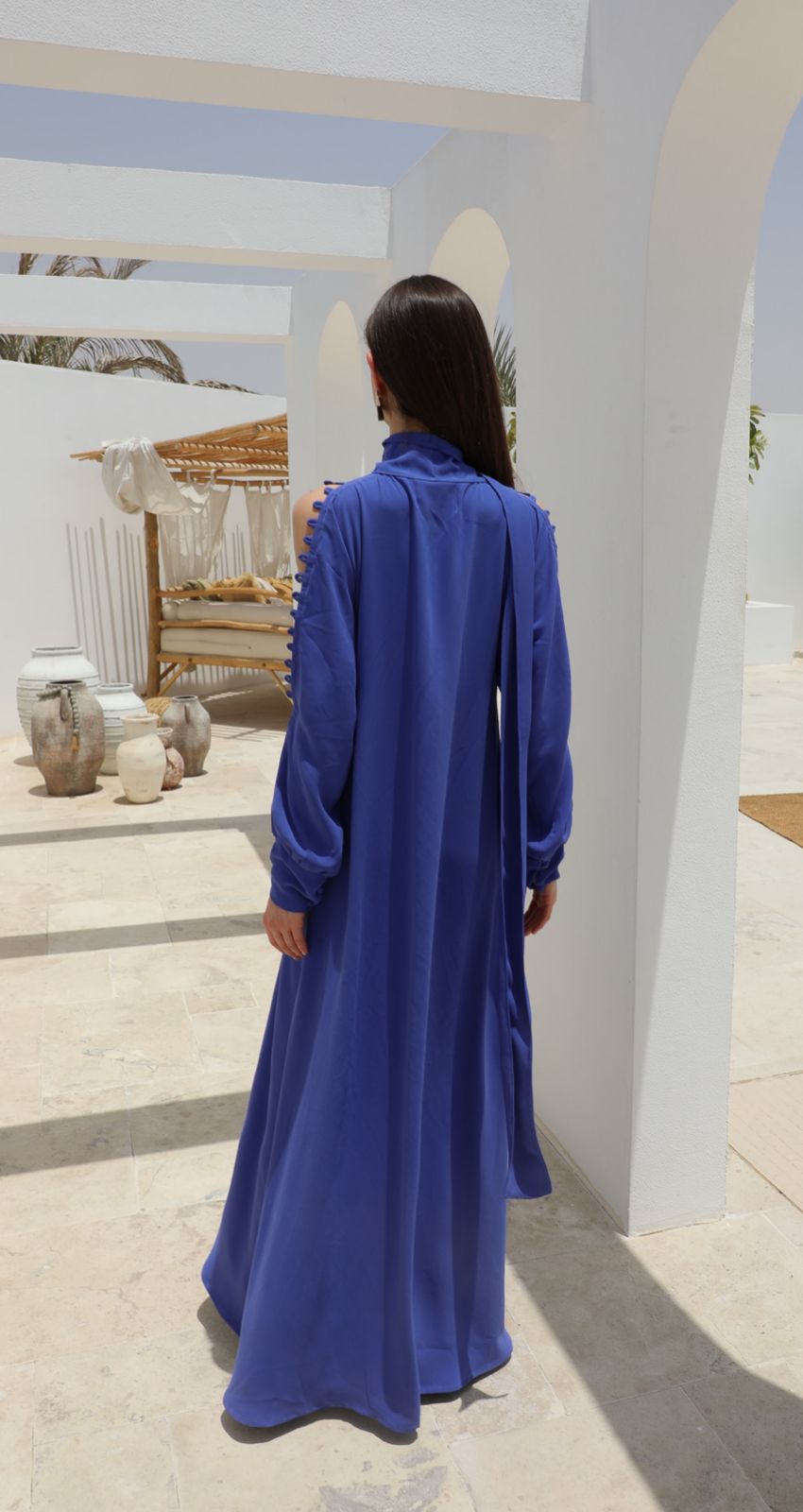 Elegant Cobalt Kaftan Dress