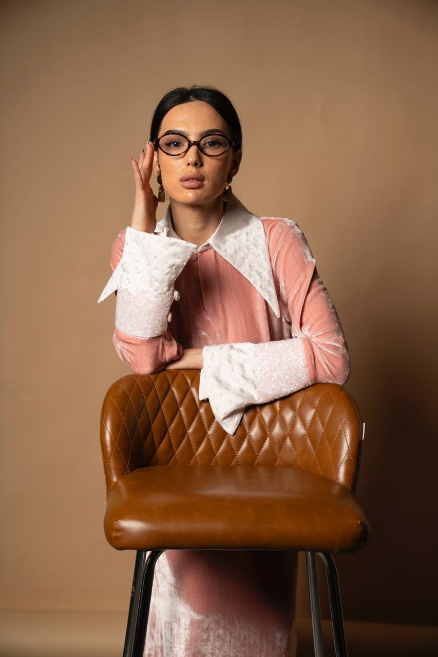 Dusty Pink Velvet Dress