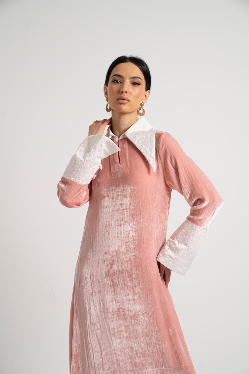 Dusty Pink Velvet Dress