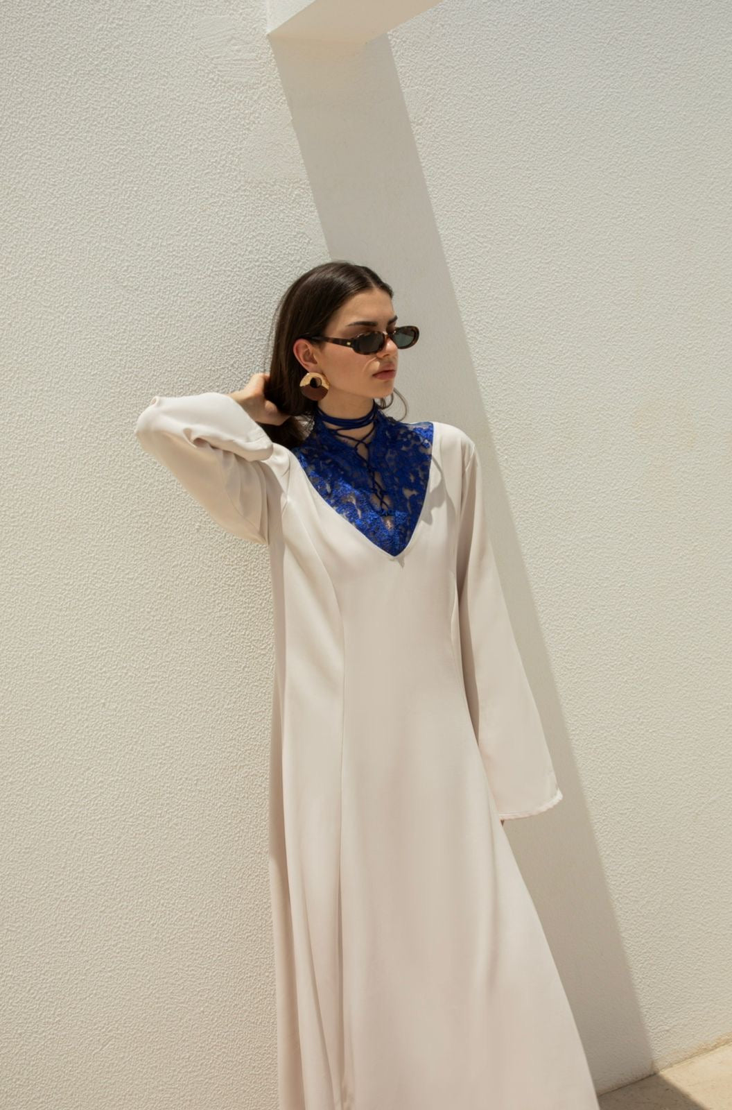 Cobalt Lace & Ivory Dress
