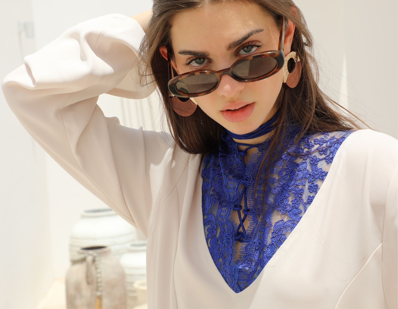 Cobalt Lace & Ivory Dress