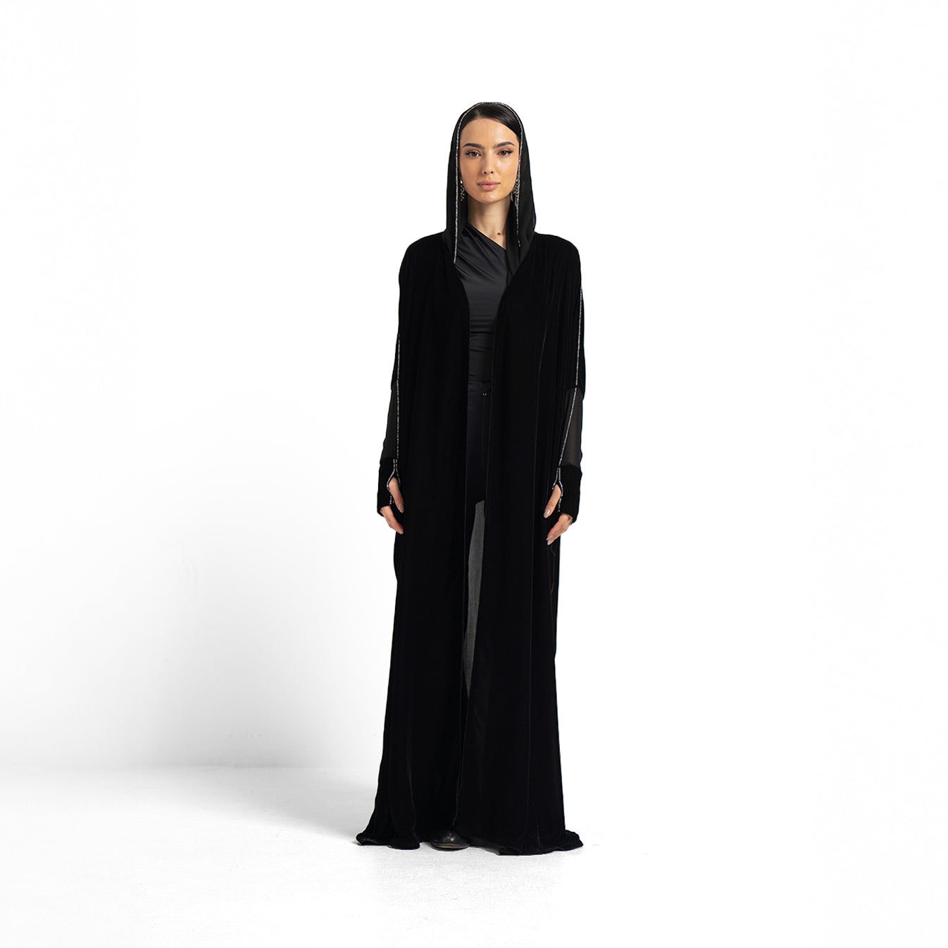 Midnight Velvet Flow Abaya