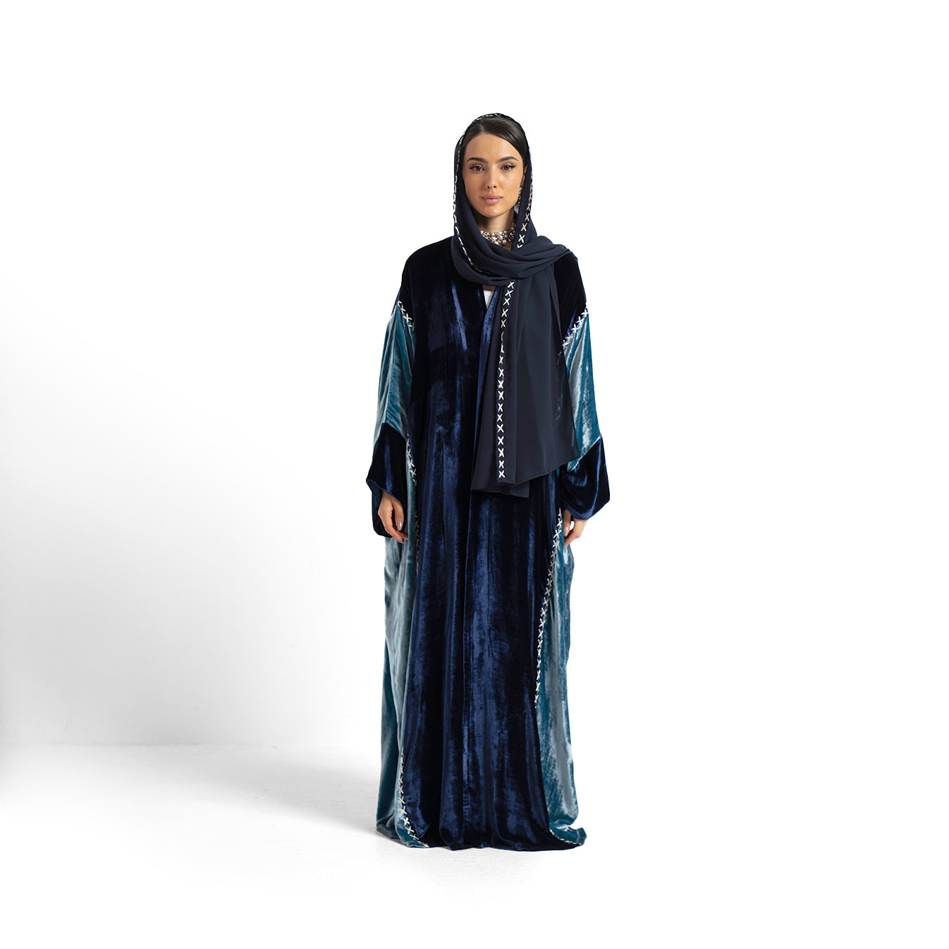 The Midnight Blue Velvet Abaya
