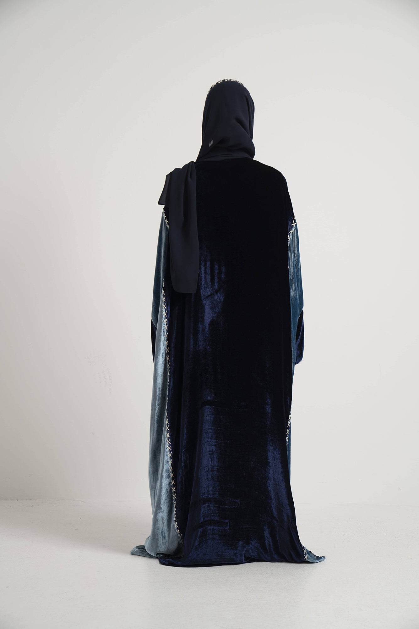The Midnight Blue Velvet Abaya