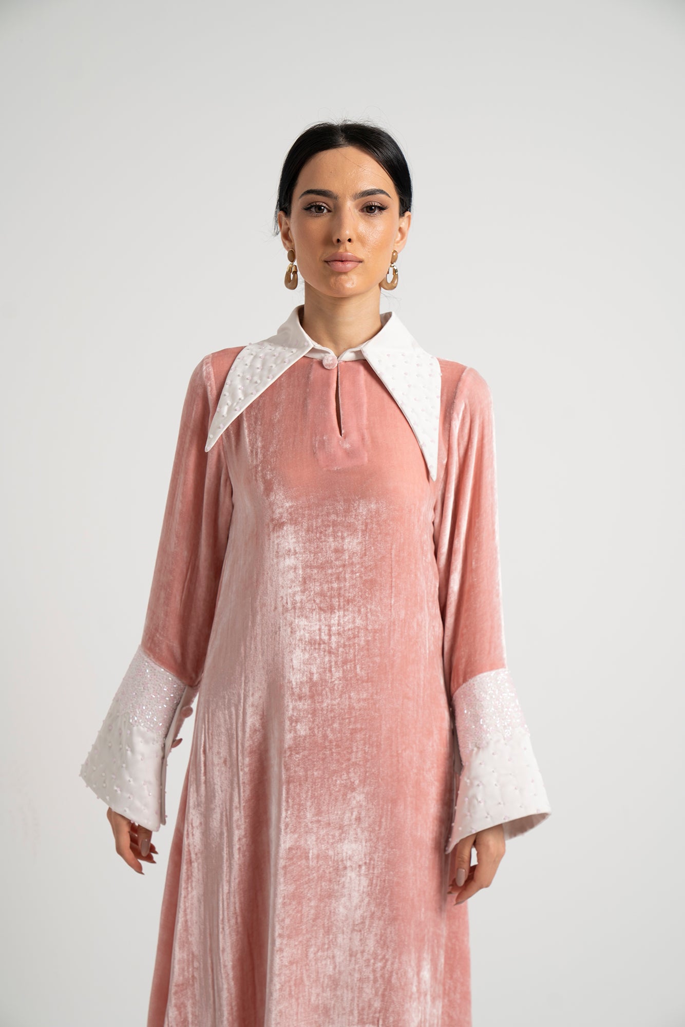 Dusty Pink Velvet Dress