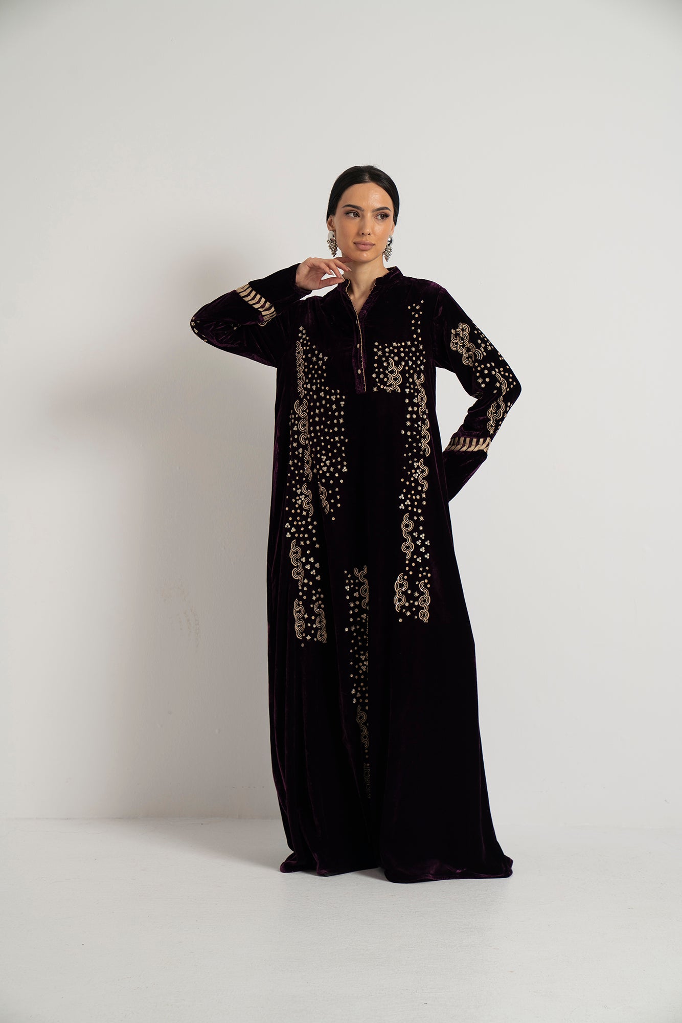 Amethyst Starburst Embroidered Dress