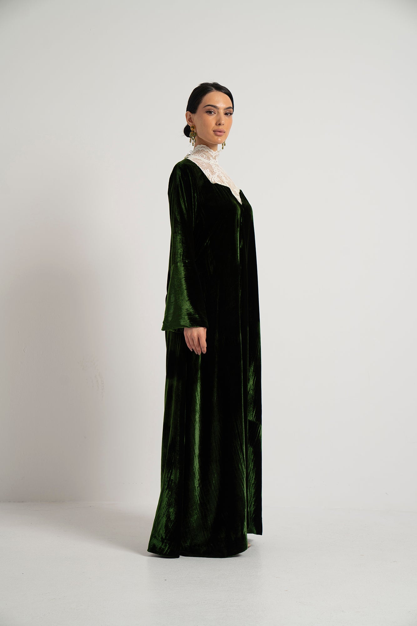 Emerald Lace Collar Dress