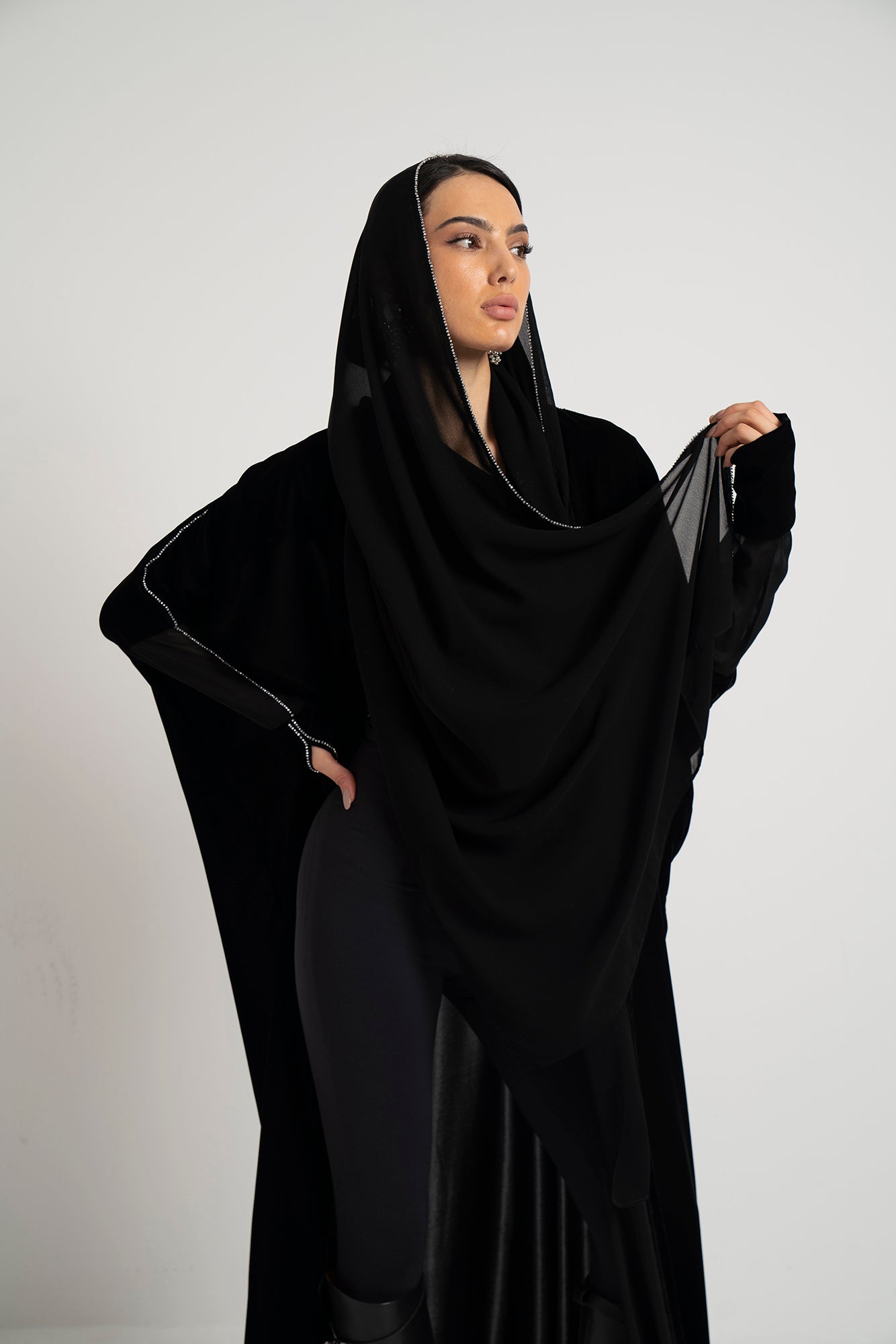 Midnight Velvet Flow Abaya