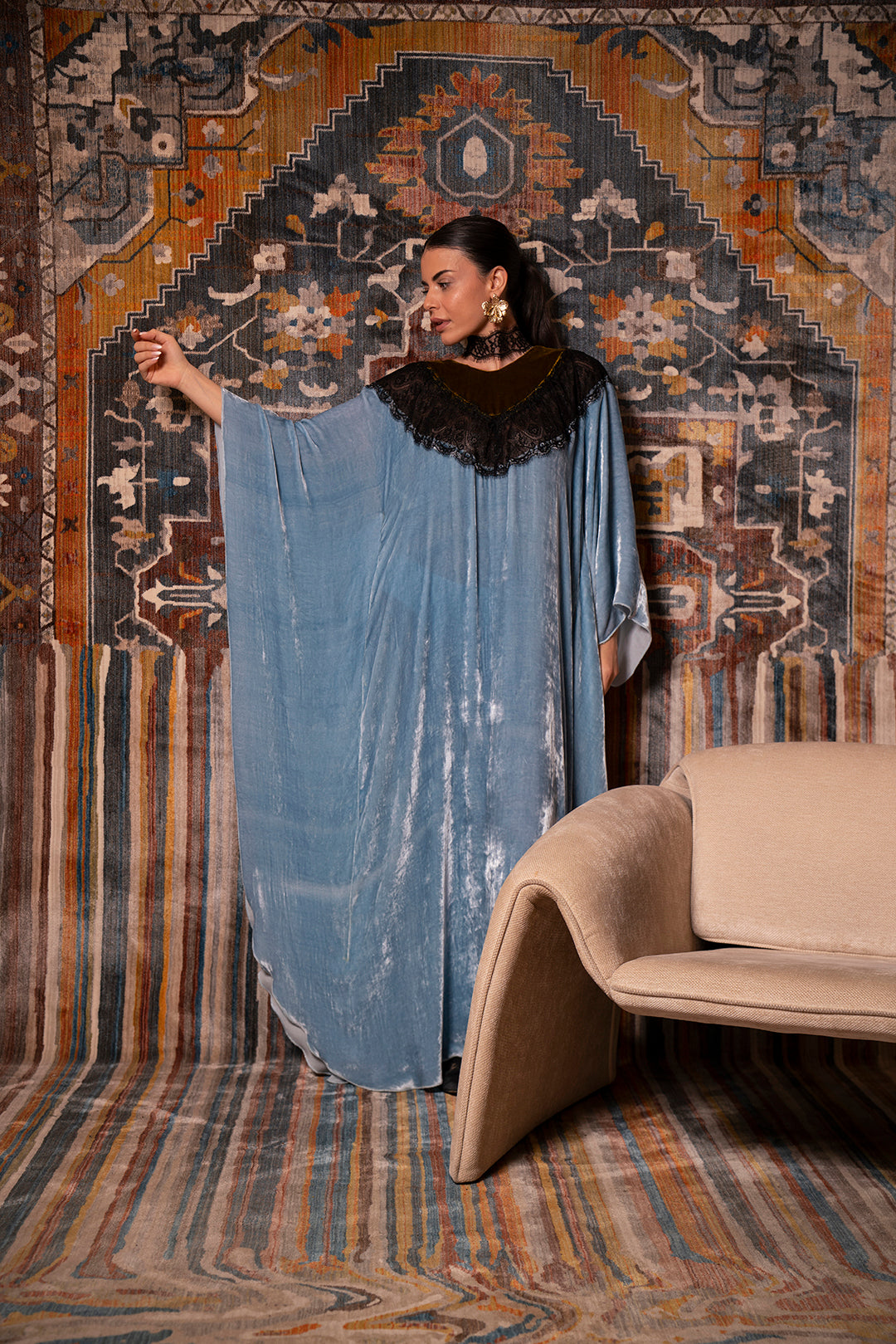 Celeste Lace Velvet Dress