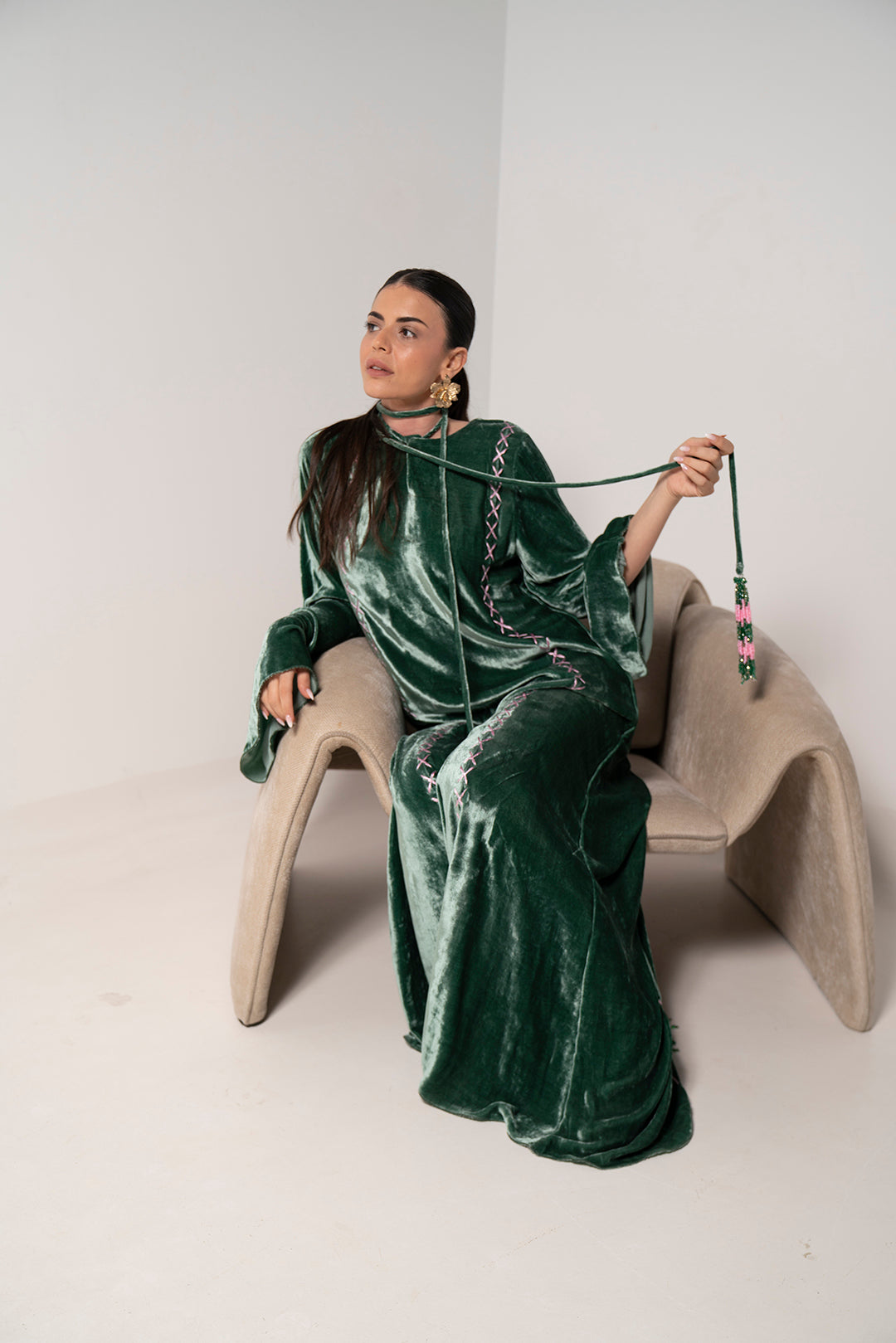 Royal Emerald Flow Dress