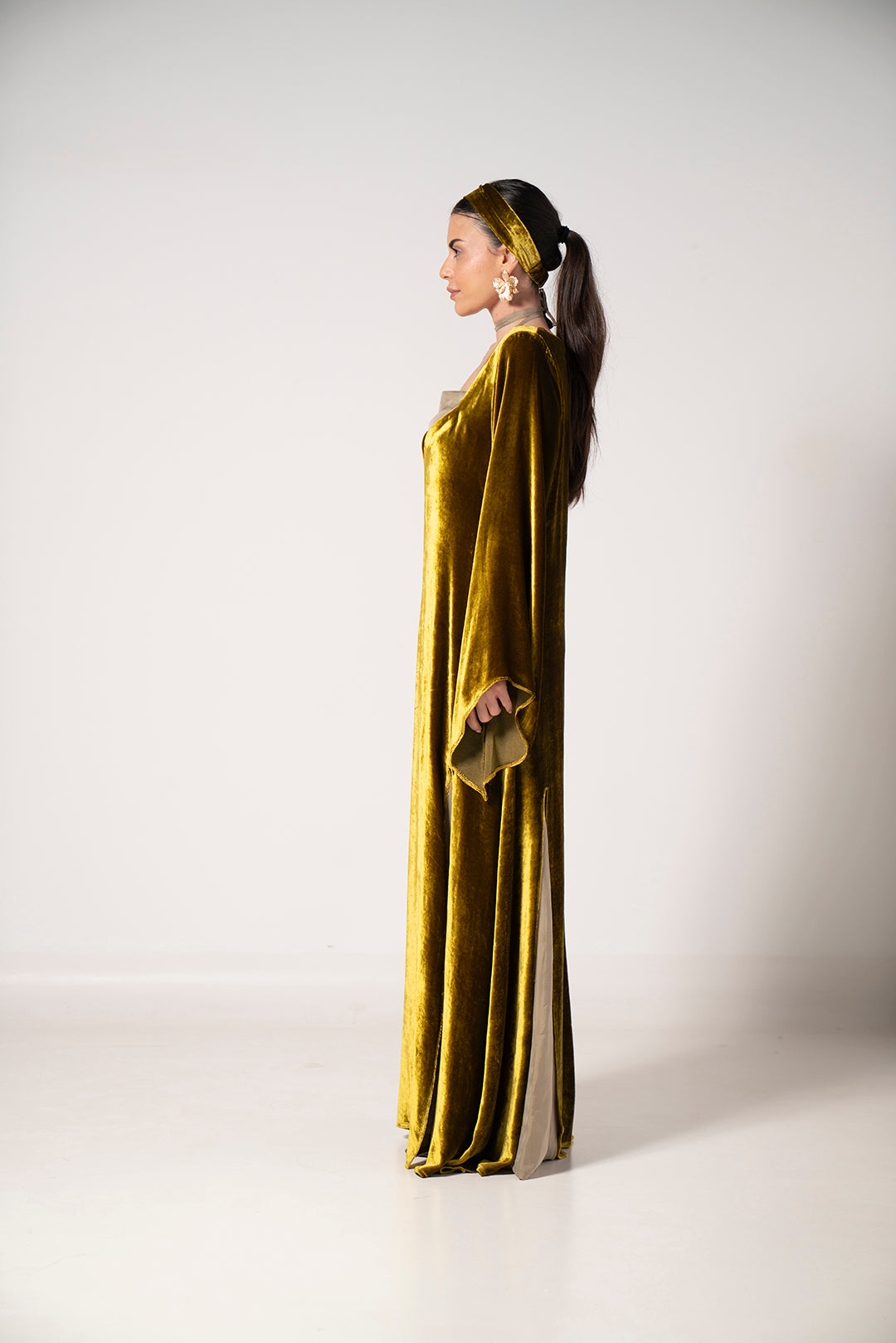 Golden Muse Velvet Dress