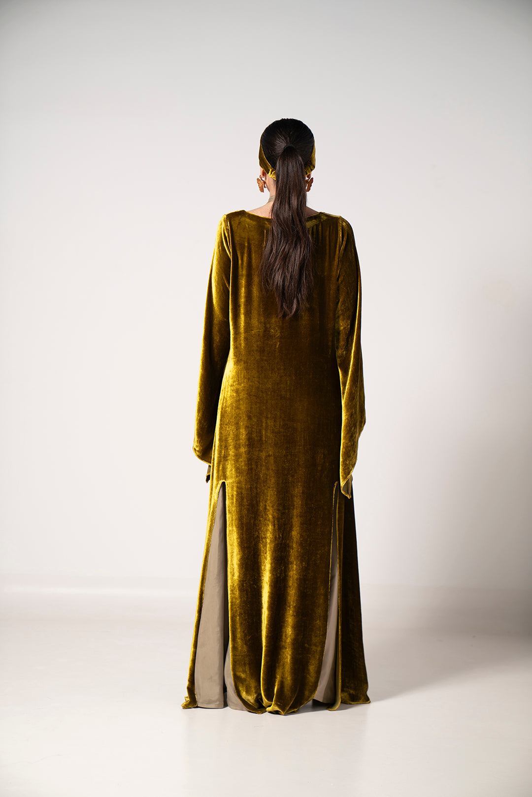Golden Muse Velvet Dress