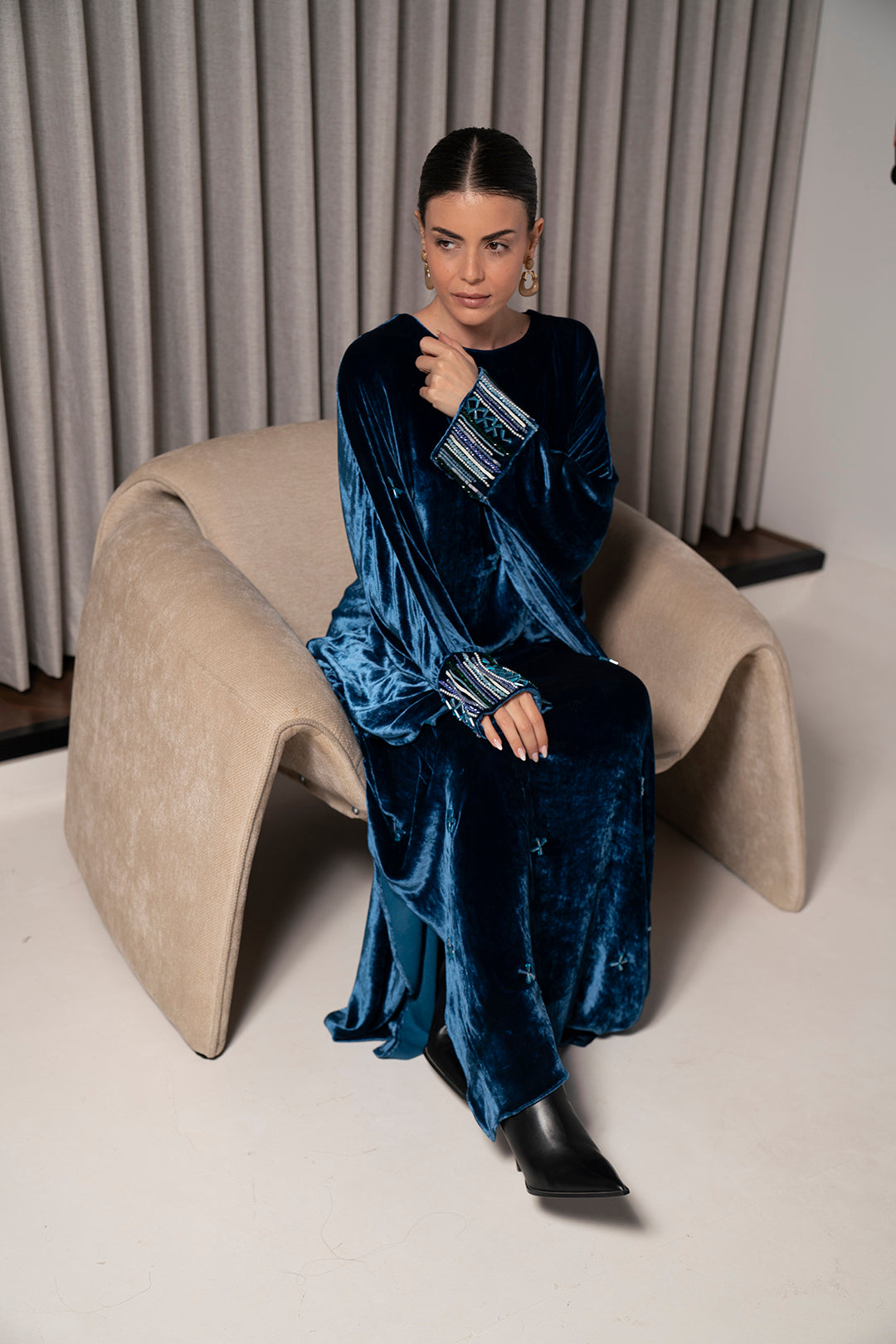 Emerald Midnight Velvet Dress