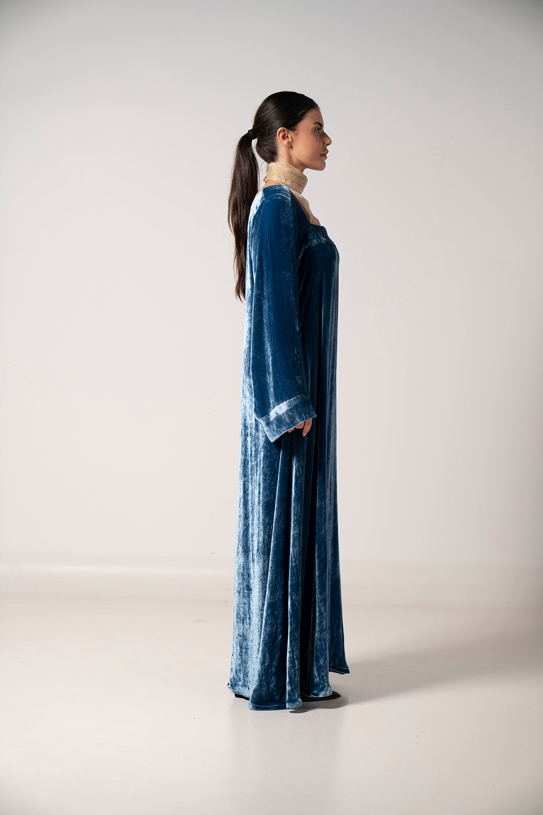 Azure Velvet Grace Dress