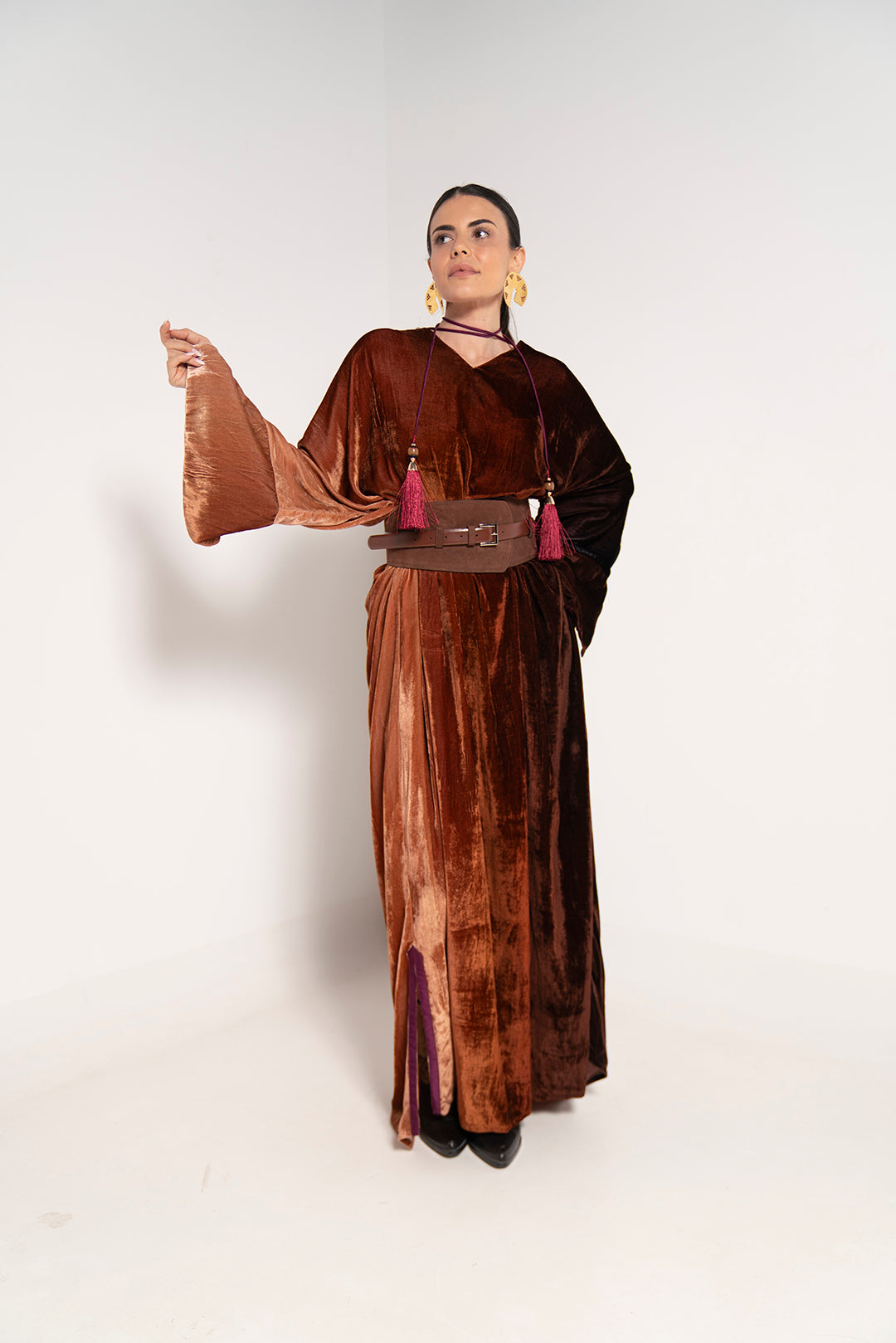 Amber Ombre Velvet Dress