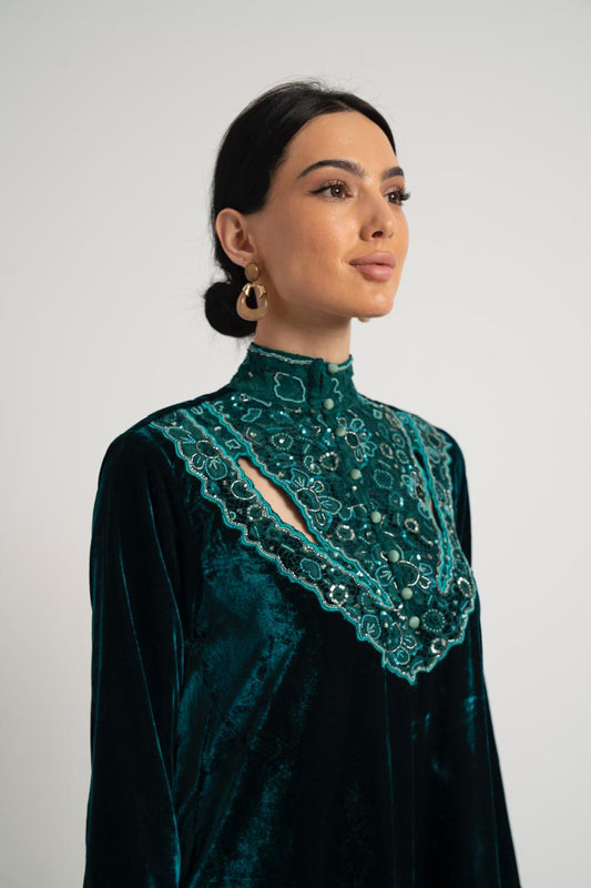 The Vintage Rose Velvet Dress