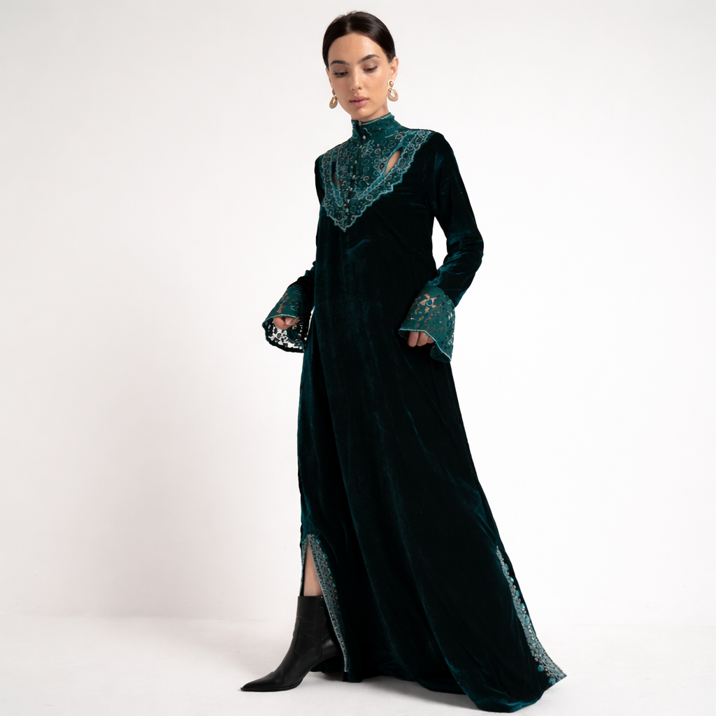 The Vintage Rose Velvet Dress