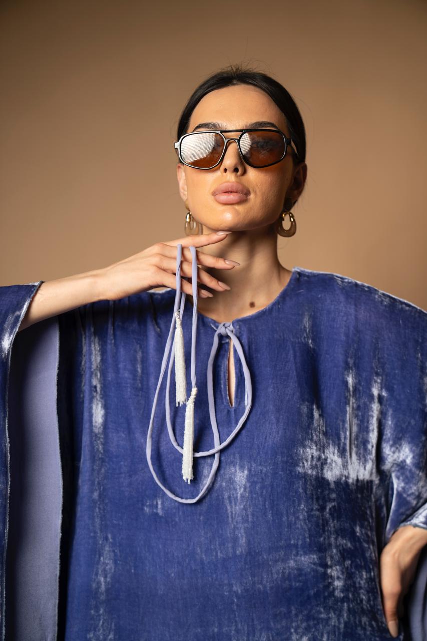 Midnight Blue Velvet Dress