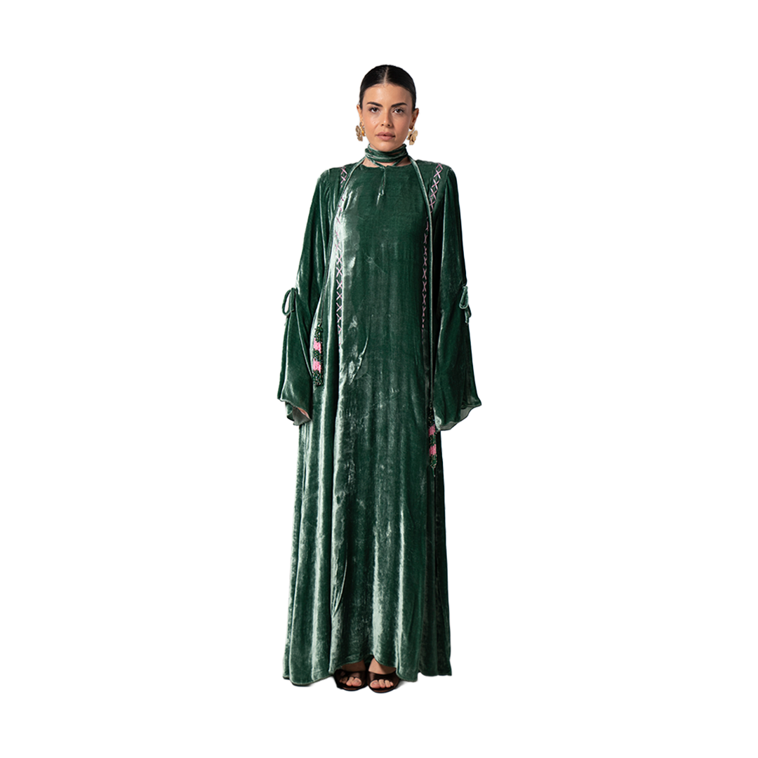 Royal Emerald Flow Dress